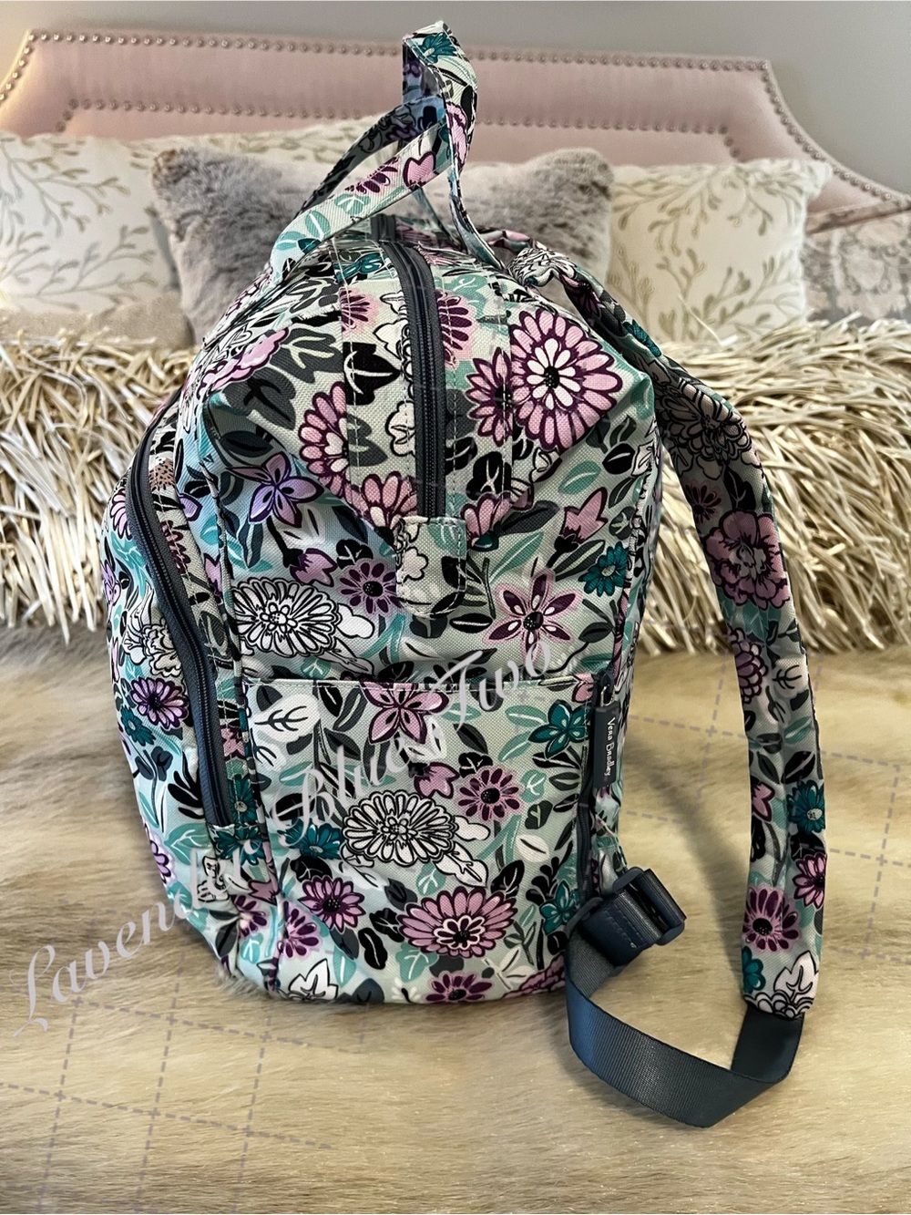VERA BRADLEY Penelope’s Garden Convertible Ripstop Laptop Backpack Diaper Floral - Picture 10 of 15